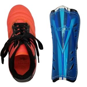 Soccer Cleats and Shin Guards, Size 13